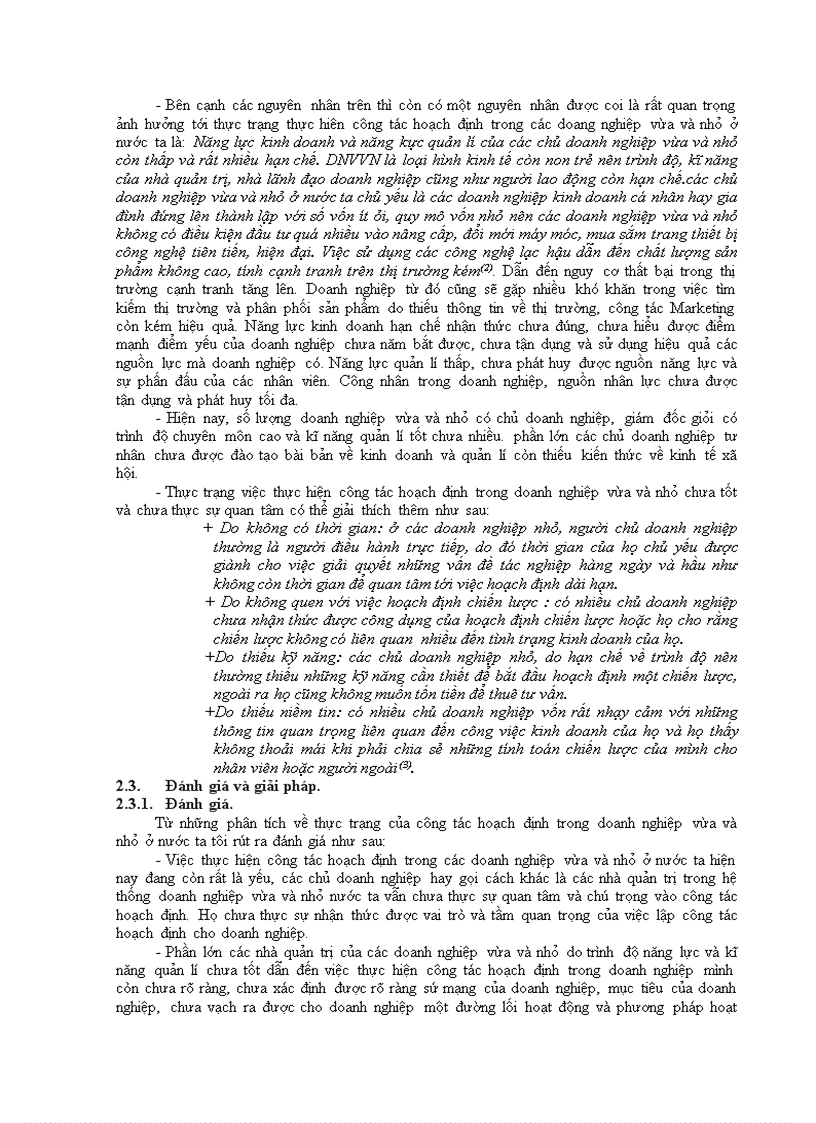 image for page Thực trạng công tác hoạch định trong doanh nghiệp vừa và nhỏ ở nước ta gần đây
