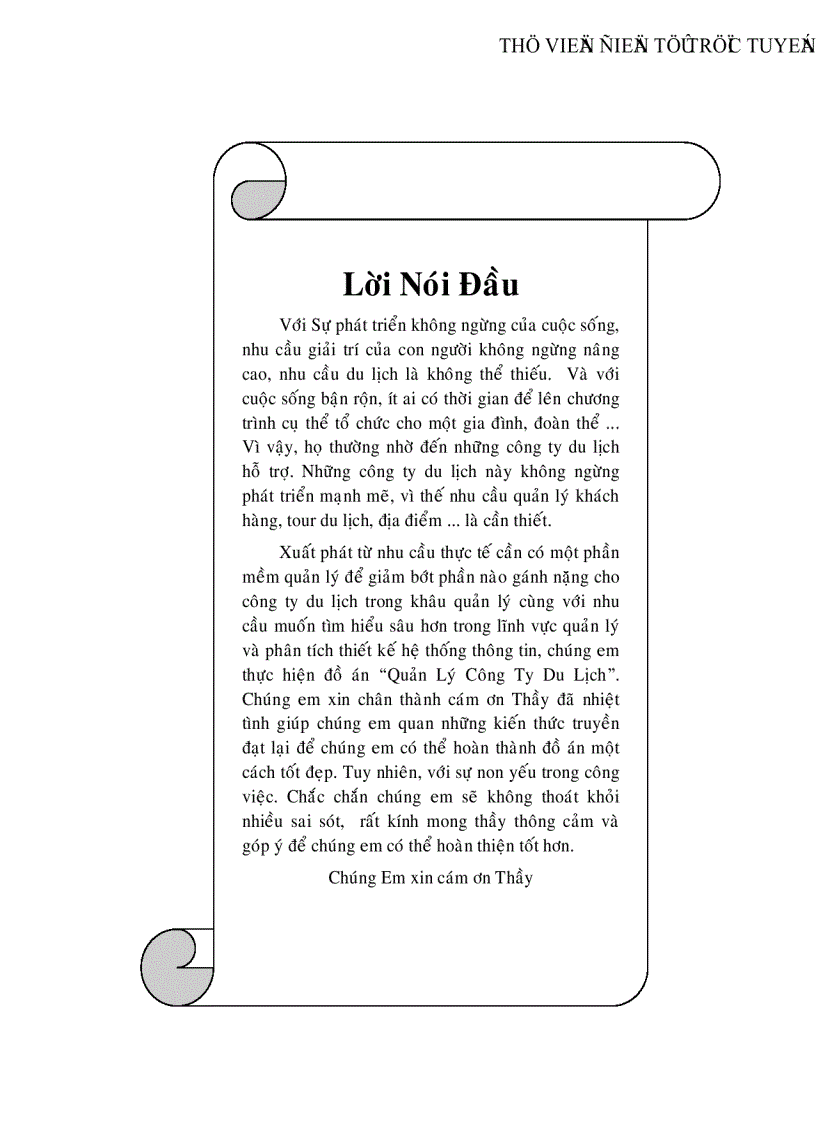 image for page Phân tích thiết kế hệ thống thông tin công ty du lịch