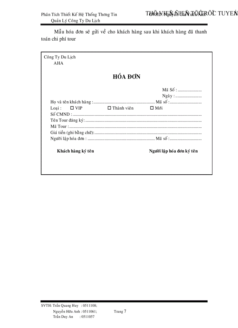image for page Phân tích thiết kế hệ thống thông tin công ty du lịch