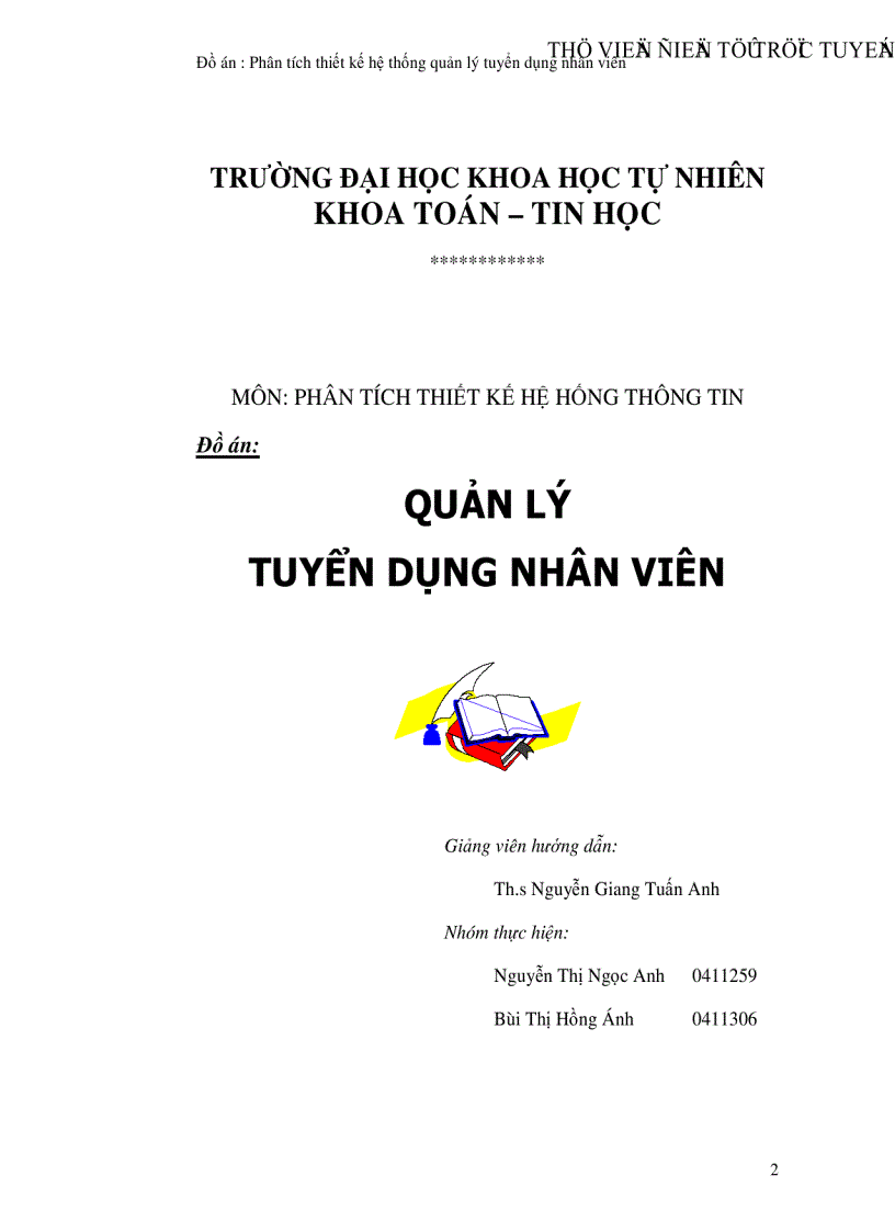 Phân tích thiết kế hệ thống quản lý tuyển dụng nhân viên