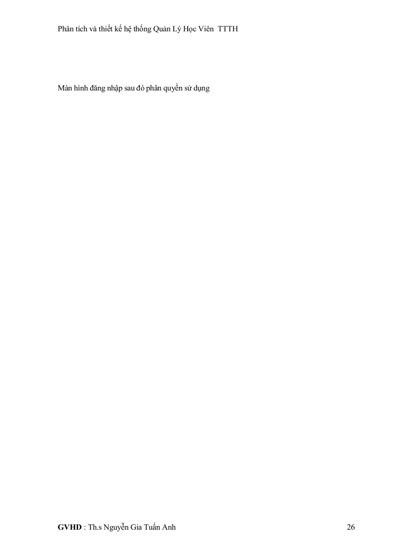 image for page Phân tích và thiết kế hệ thống quản lý học viên trung tâm tin học đại học Khoa Học Tự Nhiên