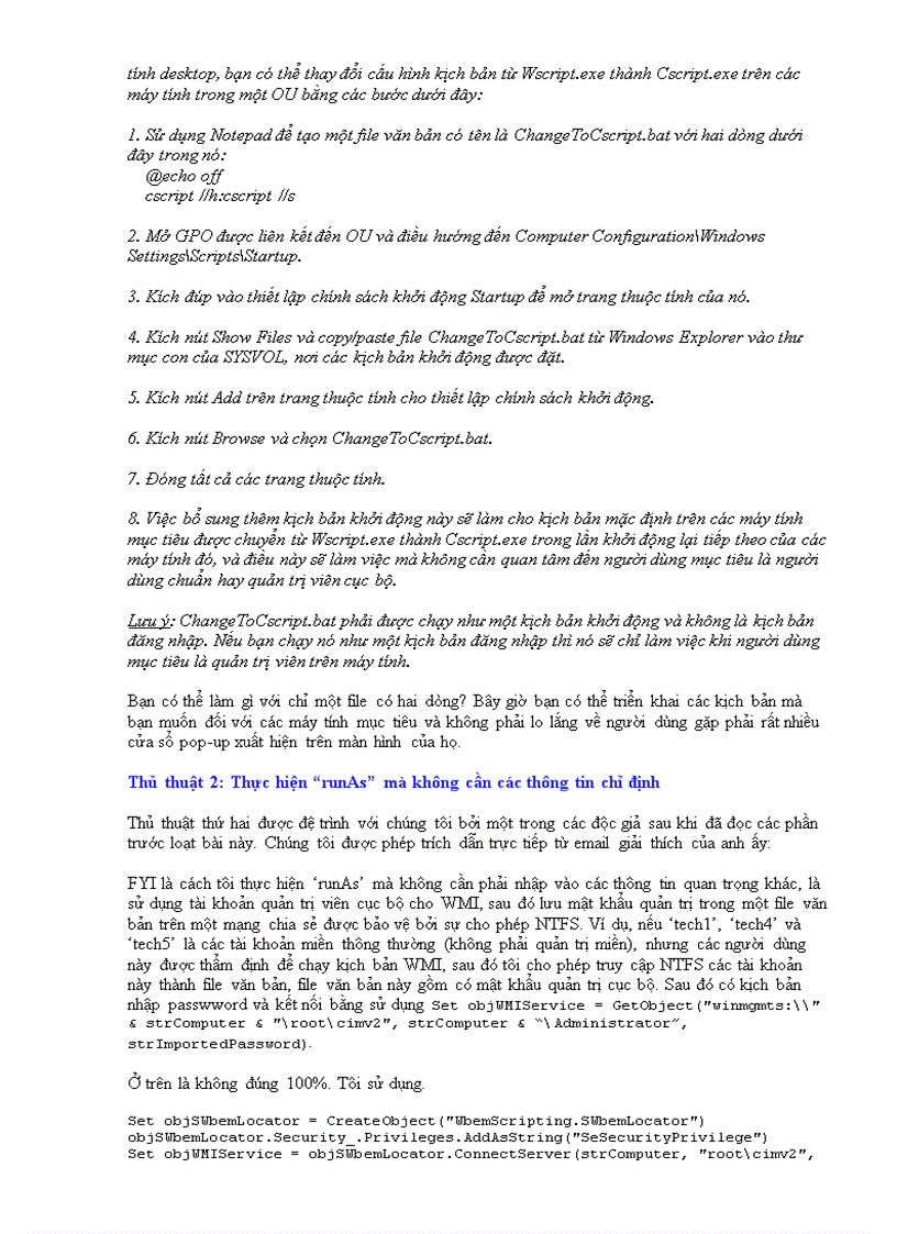 image for page Quản lý mạng trong Windows sử dụng Script