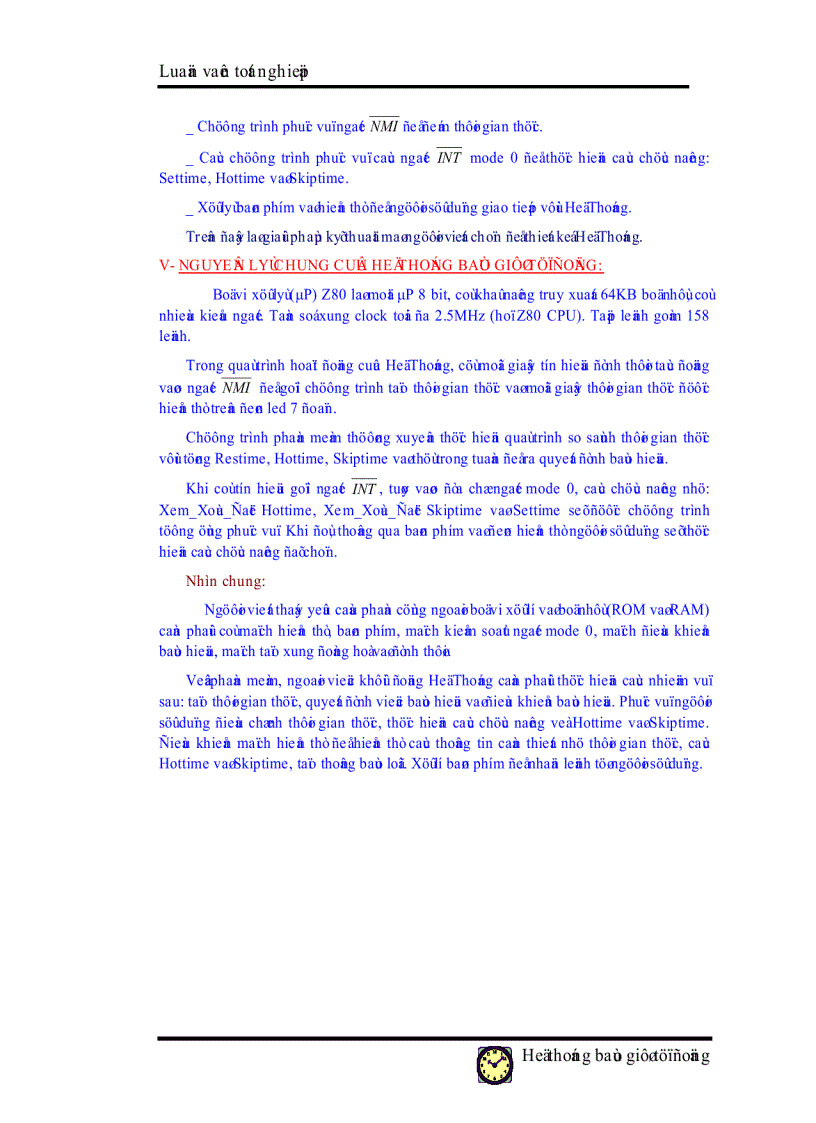 image for page Ứng dụng cpu z80 vào hệ thống báo giờ tự động