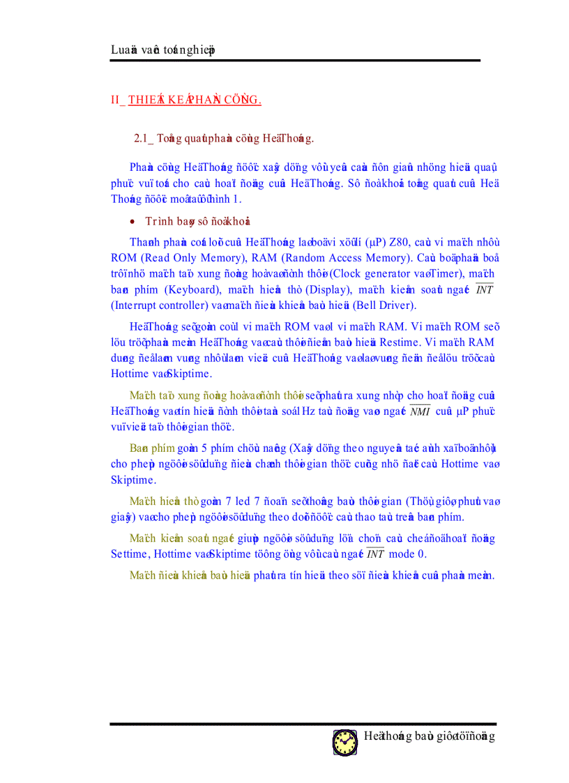 image for page Ứng dụng cpu z80 vào hệ thống báo giờ tự động