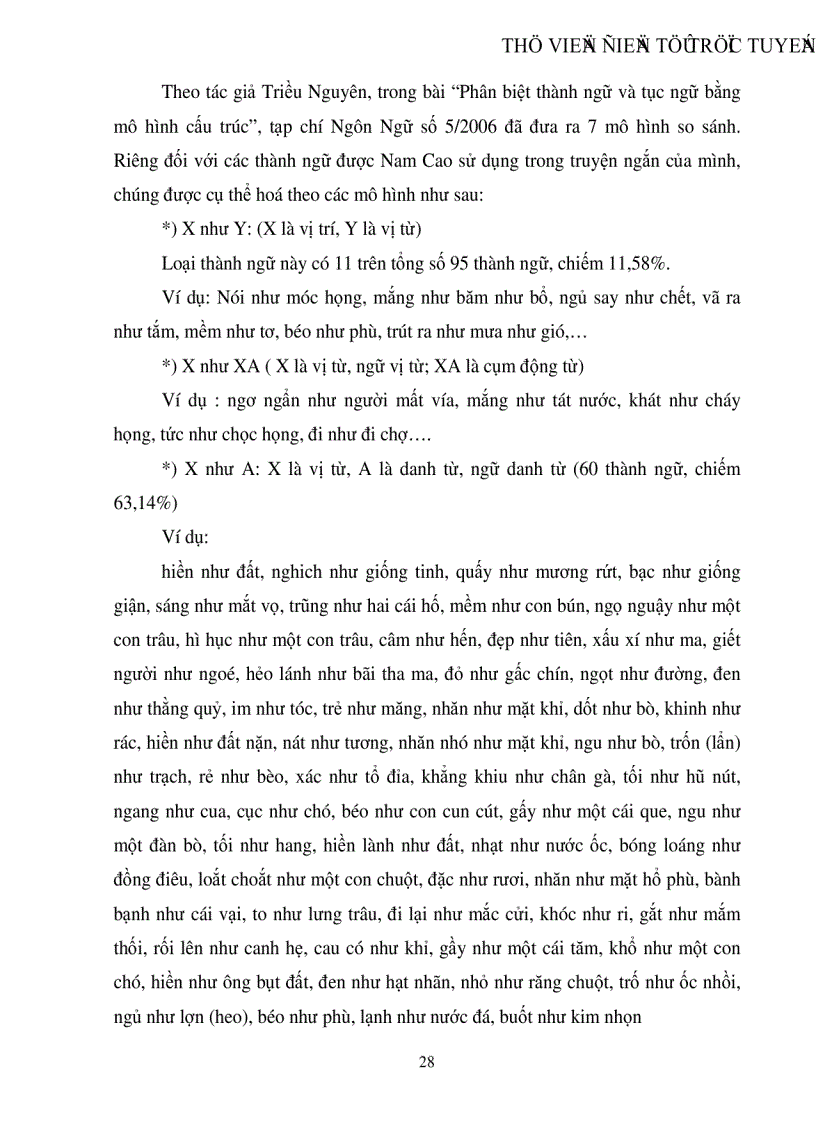 image for page Khảo sát các đơn vị thành ngữ trong một số truyện ngắn của Nam Cao giai đoạn 1930 1945