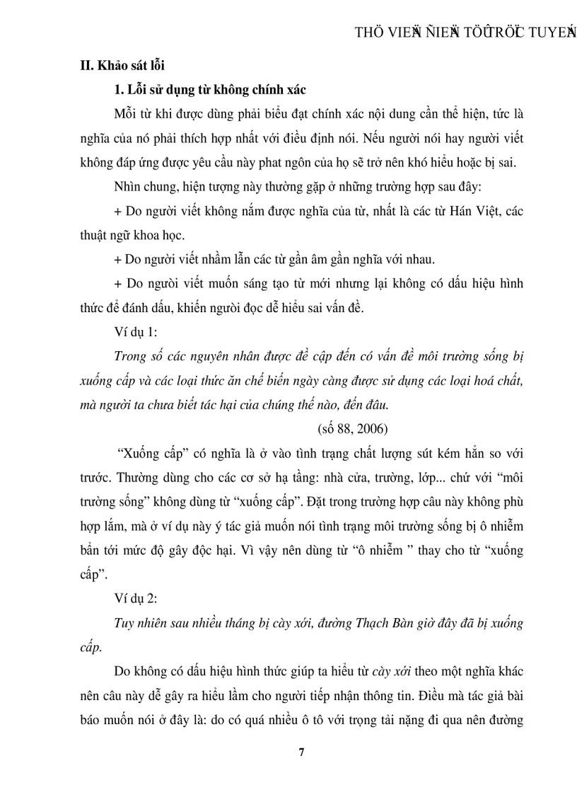 image for page Khảo sát các lỗi sai các hiện tượng chưa thống nhất về từ ngữ trên báo in
