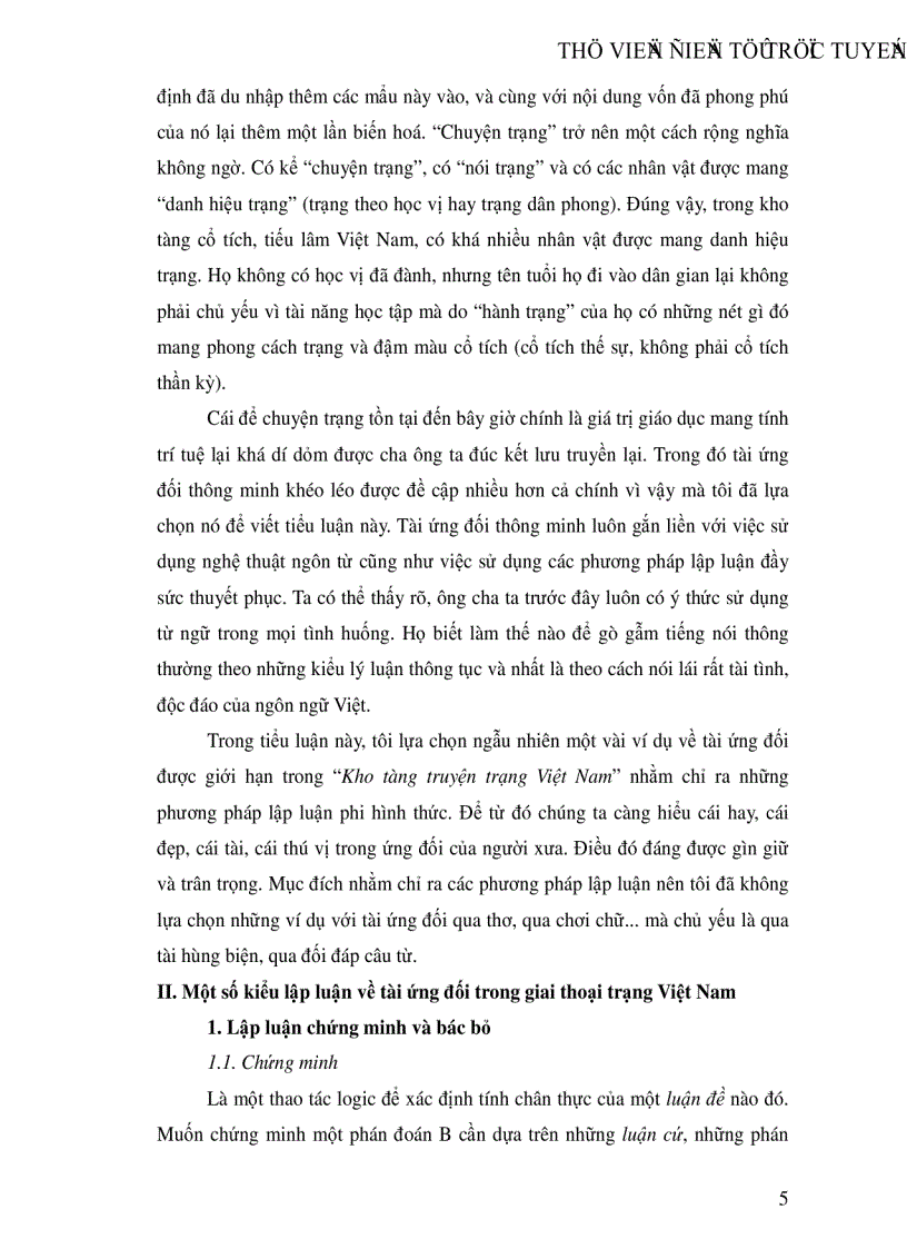 image for page Logic và tiếng Việt Một số kiểu lập luận về tài ứng đối qua một số chuyện trạng truyền tụng trong dân gian Việt Nam theo Kho tàng truyện trạng Việt Nam