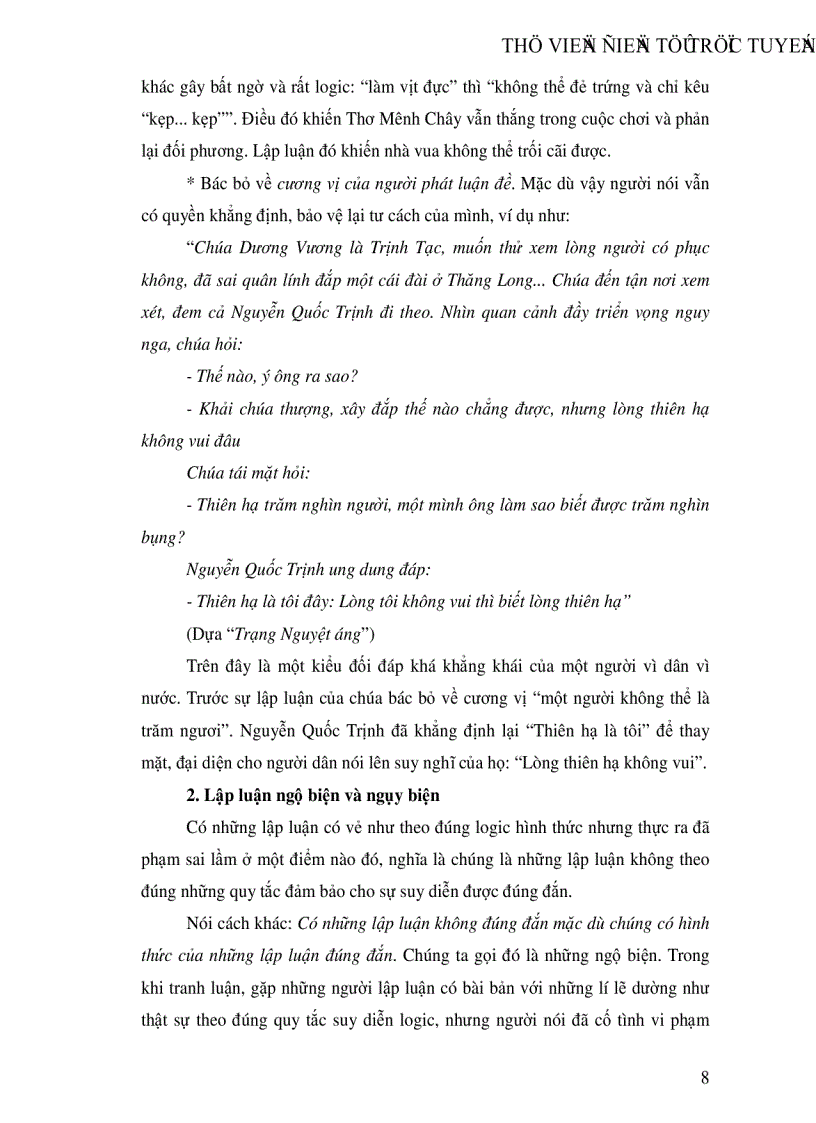 image for page Logic và tiếng Việt Một số kiểu lập luận về tài ứng đối qua một số chuyện trạng truyền tụng trong dân gian Việt Nam theo Kho tàng truyện trạng Việt Nam