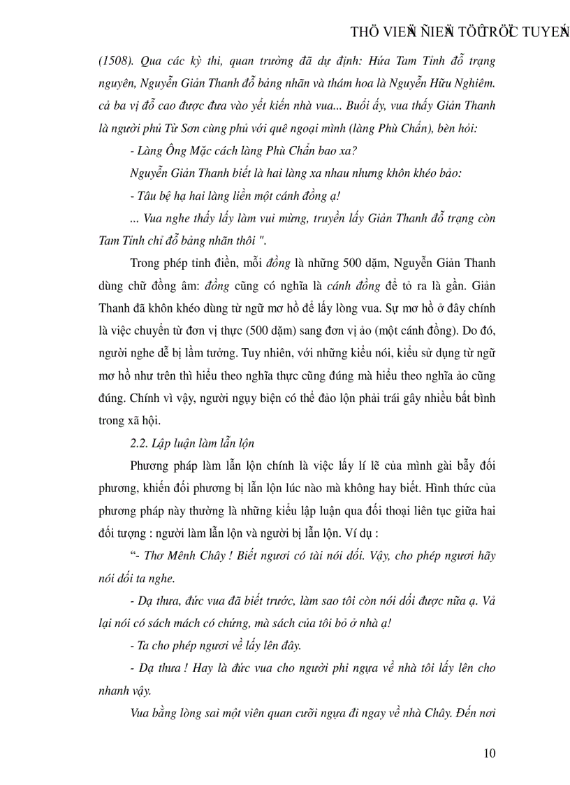 image for page Logic và tiếng Việt Một số kiểu lập luận về tài ứng đối qua một số chuyện trạng truyền tụng trong dân gian Việt Nam theo Kho tàng truyện trạng Việt Nam