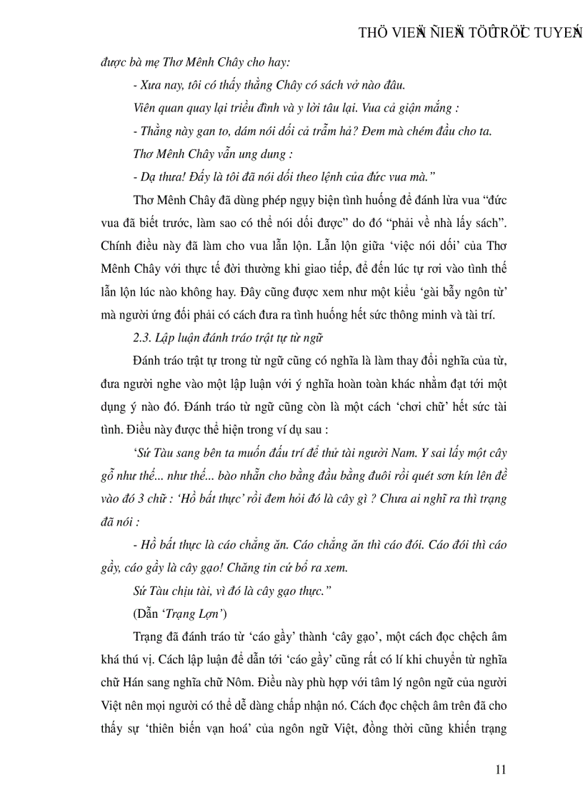 image for page Logic và tiếng Việt Một số kiểu lập luận về tài ứng đối qua một số chuyện trạng truyền tụng trong dân gian Việt Nam theo Kho tàng truyện trạng Việt Nam