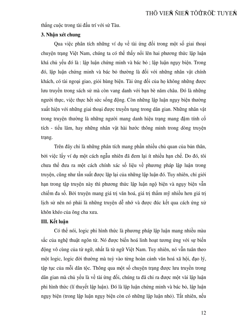 image for page Logic và tiếng Việt Một số kiểu lập luận về tài ứng đối qua một số chuyện trạng truyền tụng trong dân gian Việt Nam theo Kho tàng truyện trạng Việt Nam