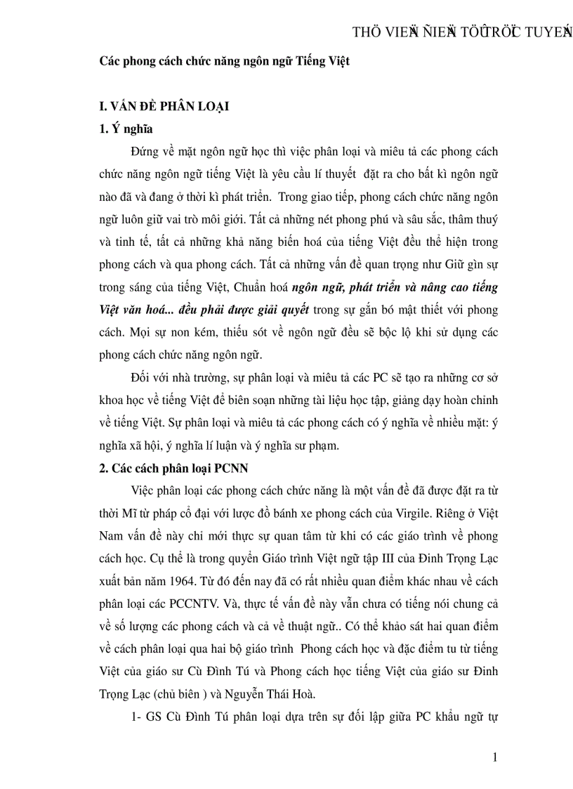image for page Các phong cách chức năng ngôn ngữ Tiếng Việt