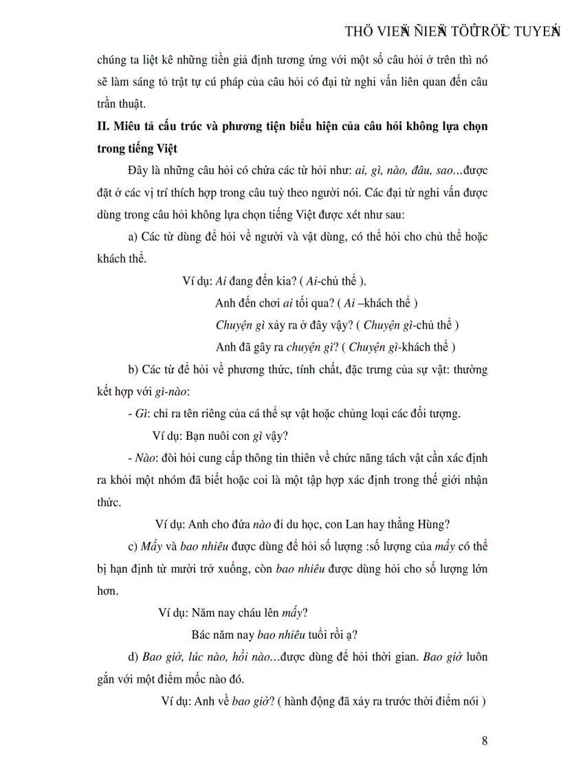 image for page Đối chiếu cấu trúc và phương thức biểu hiện của câu hỏi chính danh trong tiếng anh và tiếng việt tiểu loại câu hỏi có đại từ nghi vấn