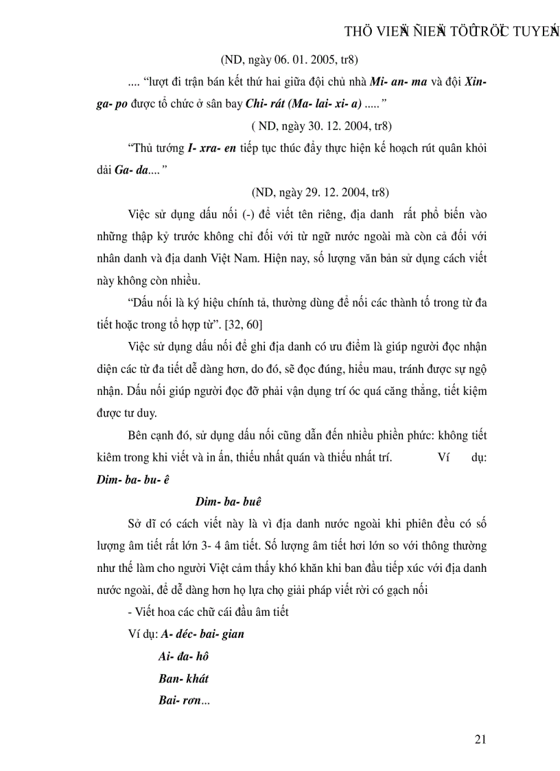 image for page Bước đầu khảo sát tình hình viết địa danh nước ngoài trên một số văn bản tiếng Việt hiện nay