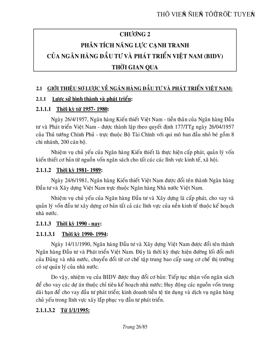 image for page Nâng cao năng lực cạnh tranh của ngân hàng đầu tư và phát triển Việt Nam đến năm 2015