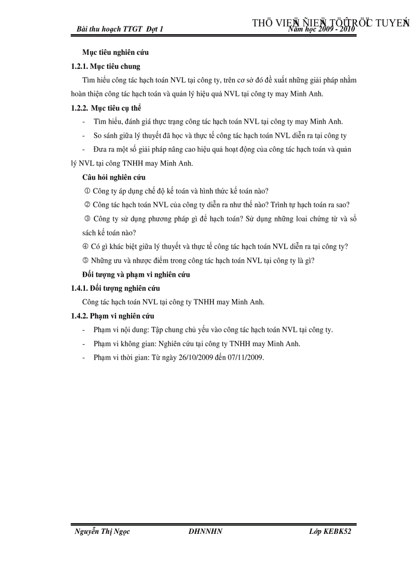 image for page Tìm hiểu công tác hạch toán nguyên vật liệu tại công ty TNHH may Minh Anh