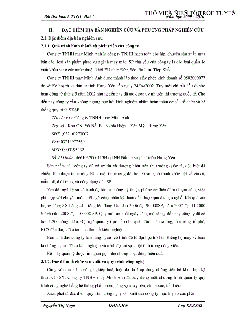 image for page Tìm hiểu công tác hạch toán nguyên vật liệu tại công ty TNHH may Minh Anh