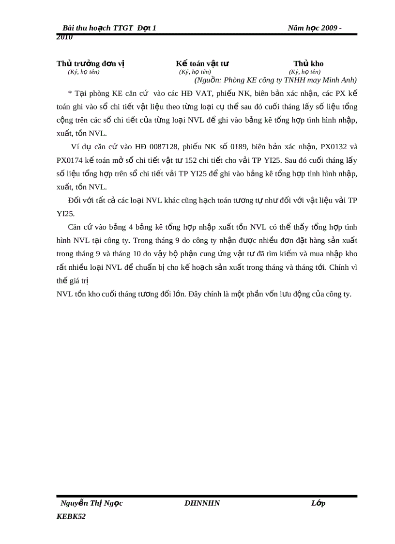 image for page Tìm hiểu công tác hạch toán nguyên vật liệu tại công ty TNHH may Minh Anh