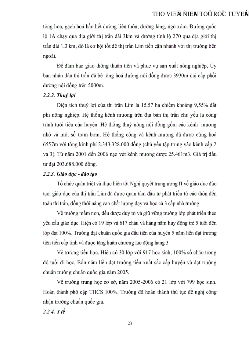 image for page Quy hoạch sử dụng đất thị trấn Lim huyện Tiên Du tỉnh Bắc Ninh giai đoạn 2007 2015