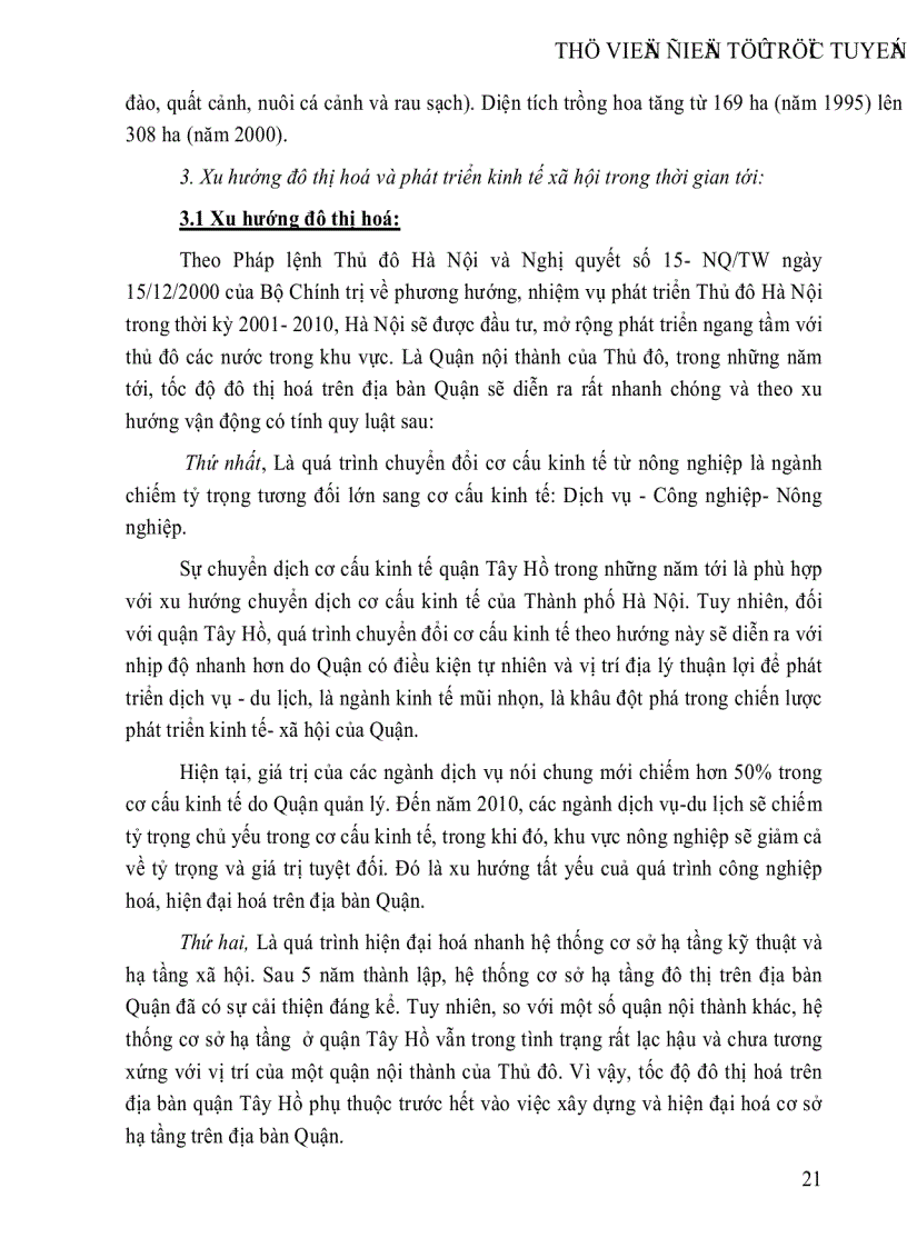 image for page Thực trạng công tác quản lý nhà nước về qui hoạch sử dụng đất trên địa bàn quận Tây Hồ