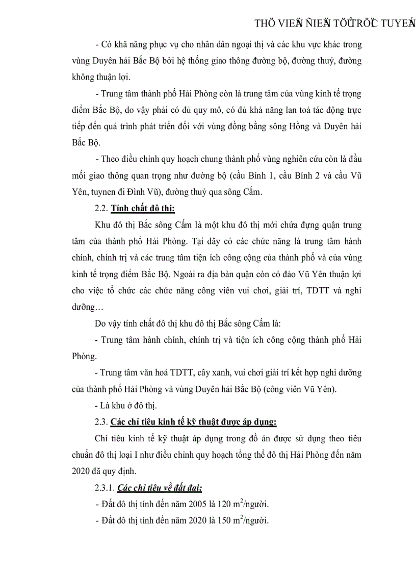 image for page Cơ sở hình thành và phát triển nội dung quy hoạch chi tiết của khu đô thị Bắc sông Cấm