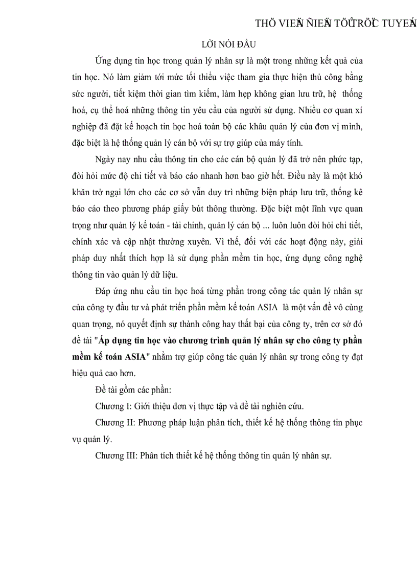 image for page Áp dụng tin học vào chương trình quản lý nhân sự cho công ty phần mềm kế toán ASIA