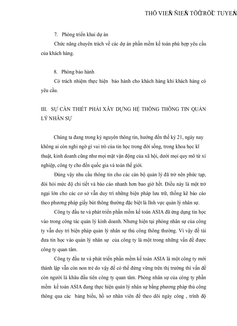 image for page Áp dụng tin học vào chương trình quản lý nhân sự cho công ty phần mềm kế toán ASIA