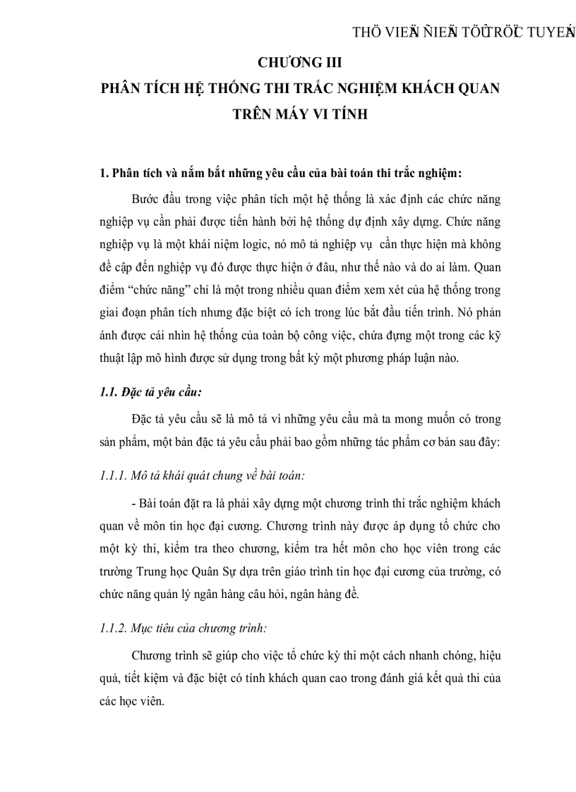 image for page Xây dựng chương trình thi trắc nghiệm môn Tin học Đại cương cho các Trường Trung Học Quân Sự