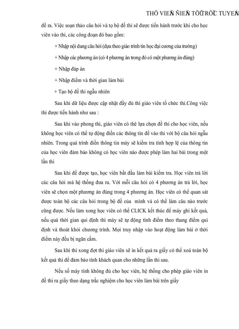 image for page Xây dựng chương trình thi trắc nghiệm môn Tin học Đại cương cho các Trường Trung Học Quân Sự