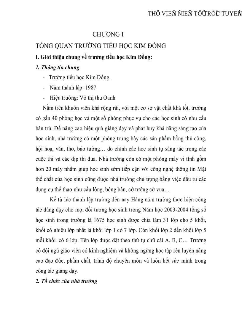 image for page Phân tích và thiết kế hệ thống thông tin quản lý giáo viên tại trường tiểu học Kim Đồng