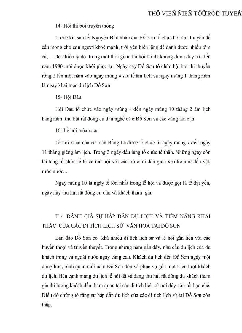 image for page Hiện trang khả năng khai thác và giải pháp sử dụng hợp lý tiềm năng du lịch di tích lịch sử văn hóa của thị xã Đồ Sơn