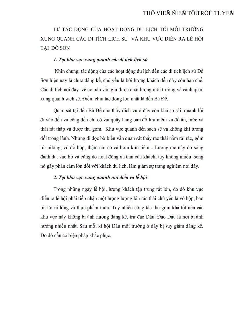 image for page Hiện trang khả năng khai thác và giải pháp sử dụng hợp lý tiềm năng du lịch di tích lịch sử văn hóa của thị xã Đồ Sơn