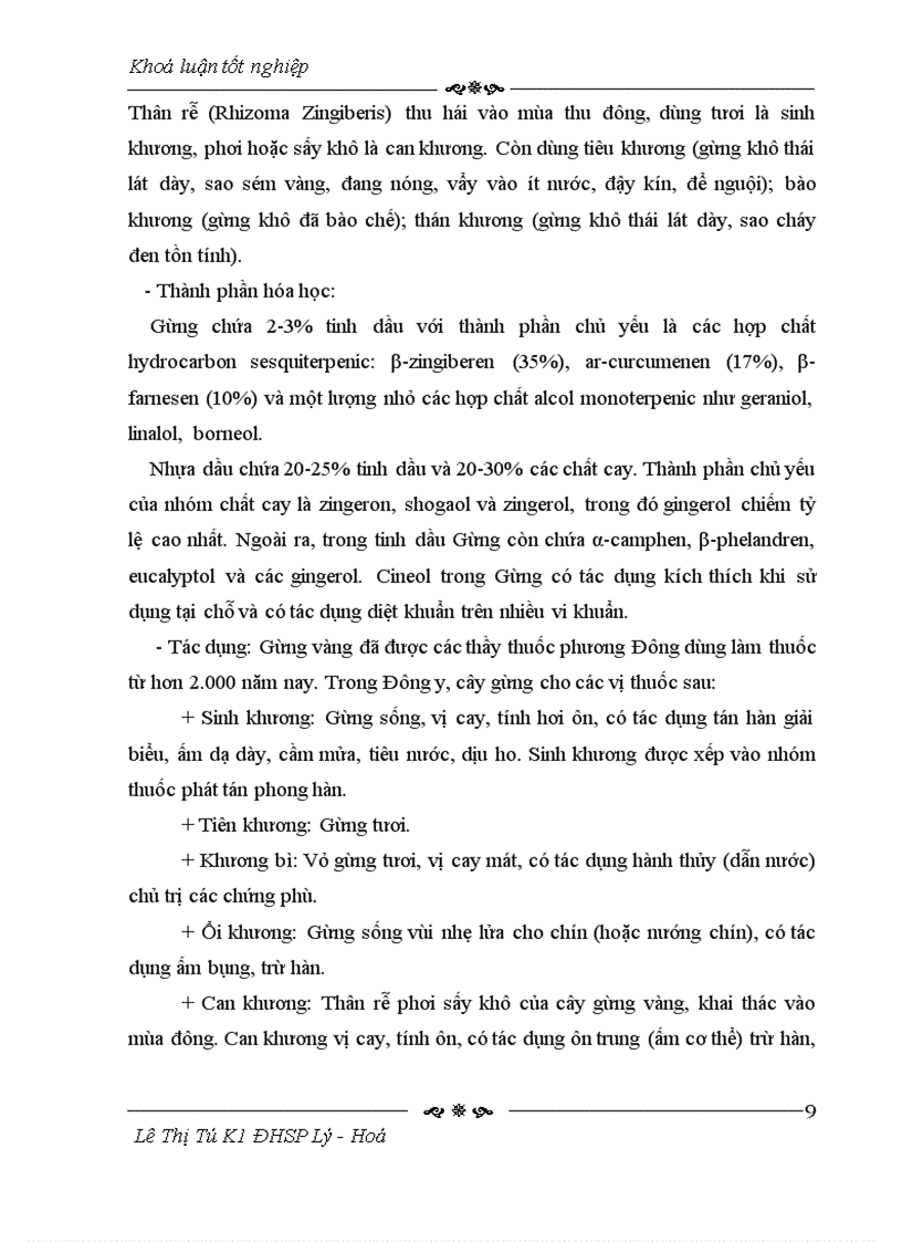 image for page Phân tích và định lượng thành phần hóa học của tinh dầu thân rễ nghệ vàng ở Thanh Hóa