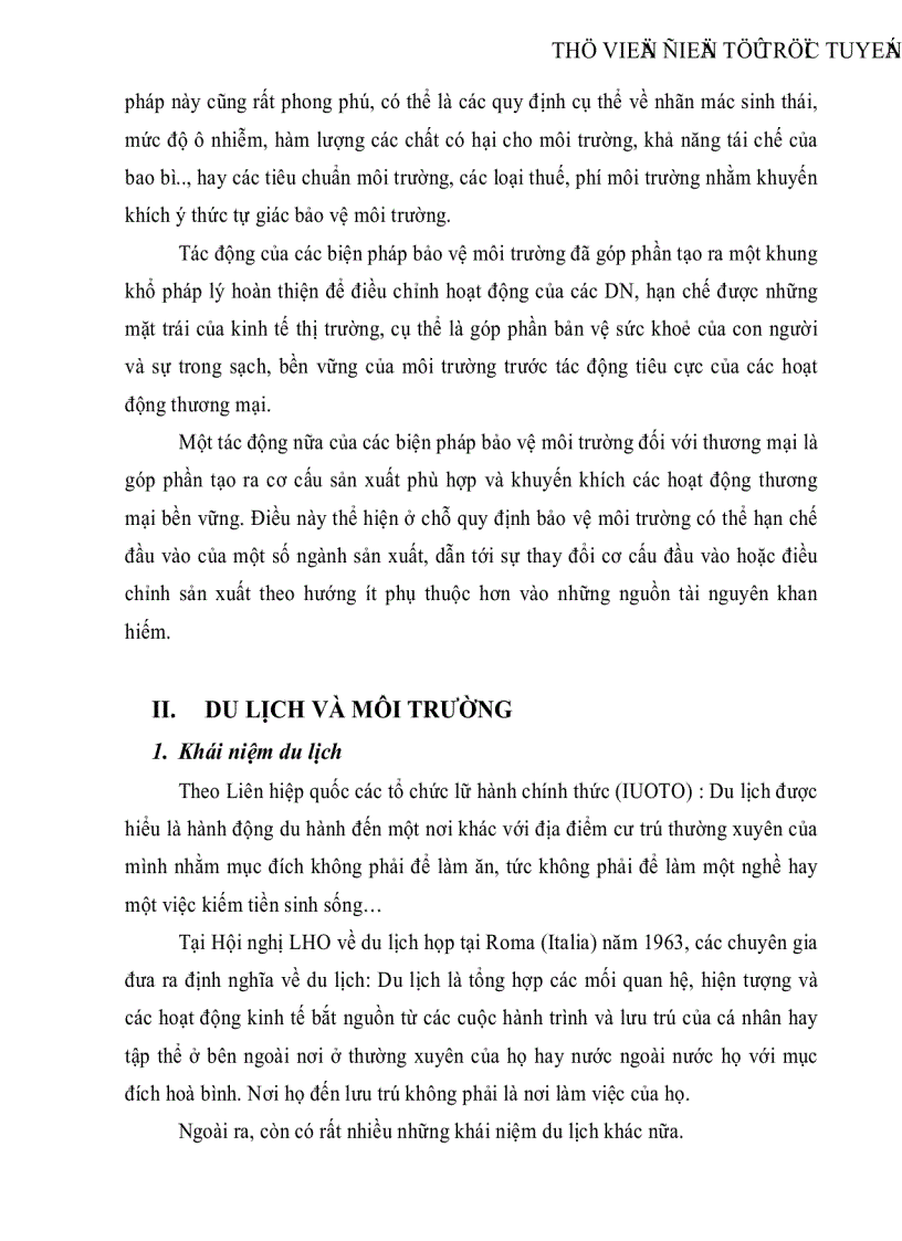 image for page Tác động của thương mại dịch vụ du lịch và toàn cầu hóa đồi với môi trường
