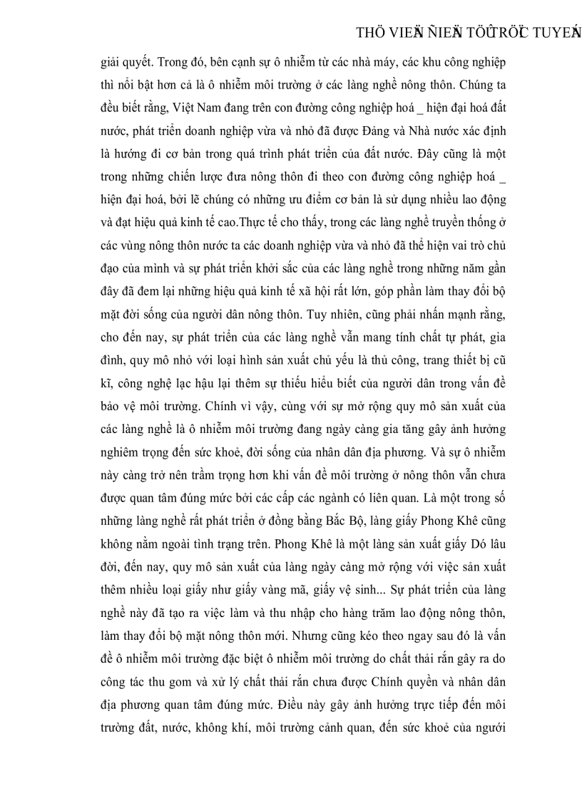 image for page Bước đầu tính toán hiệu quả kinh tế của việc thiết lập hệ thống thu gom chất thải rắn làng giấy Phong Khê huyện Yên Phong tỉnh Bắc Ninh