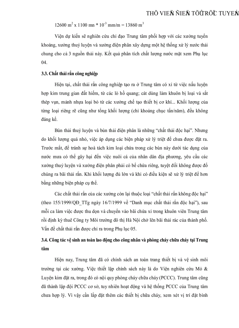 image for page Nghiên cứu xây dựng Hệ thống quản lý môi trường theo tiêu chuẩn ISO 14001 cho Trung tâm thực nghiệm Tam Hiệp Viện nghiên cứu Mỏ và Luyện kim Bộ Công nghiệp