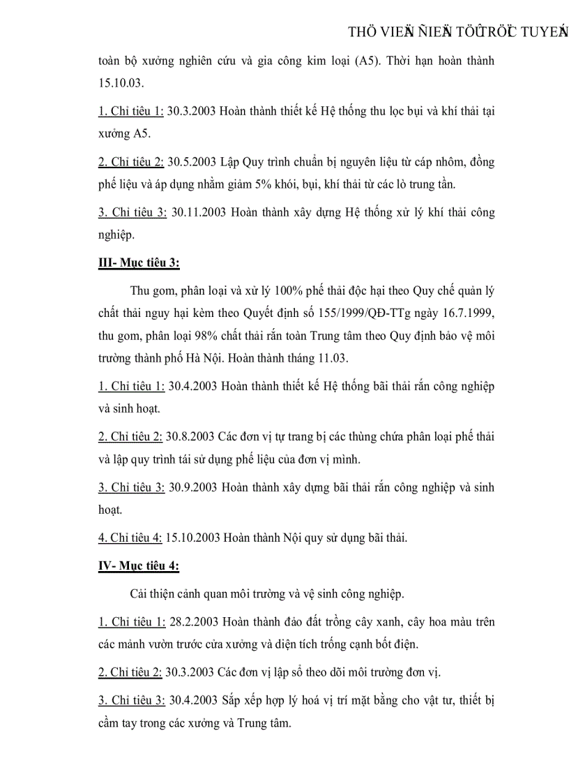 image for page Nghiên cứu xây dựng Hệ thống quản lý môi trường theo tiêu chuẩn ISO 14001 cho Trung tâm thực nghiệm Tam Hiệp Viện nghiên cứu Mỏ và Luyện kim Bộ Công nghiệp