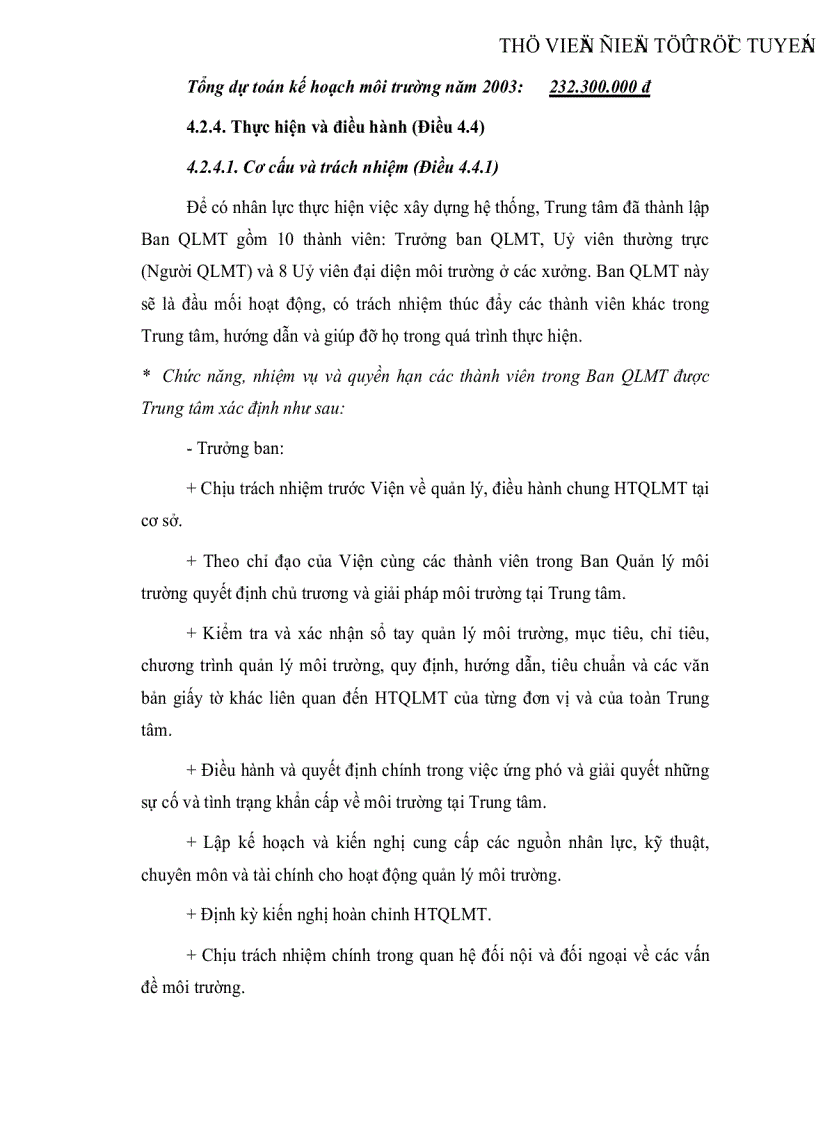 image for page Nghiên cứu xây dựng Hệ thống quản lý môi trường theo tiêu chuẩn ISO 14001 cho Trung tâm thực nghiệm Tam Hiệp Viện nghiên cứu Mỏ và Luyện kim Bộ Công nghiệp