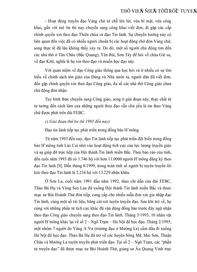 image for page Quá trình du nhập phát triển và ảnh hưởng của đạo tin lành trong đồng bào dân tộc H mông ở khu vực trung du miền núi phía bắc nước ta trong giai đoạn hiện nay