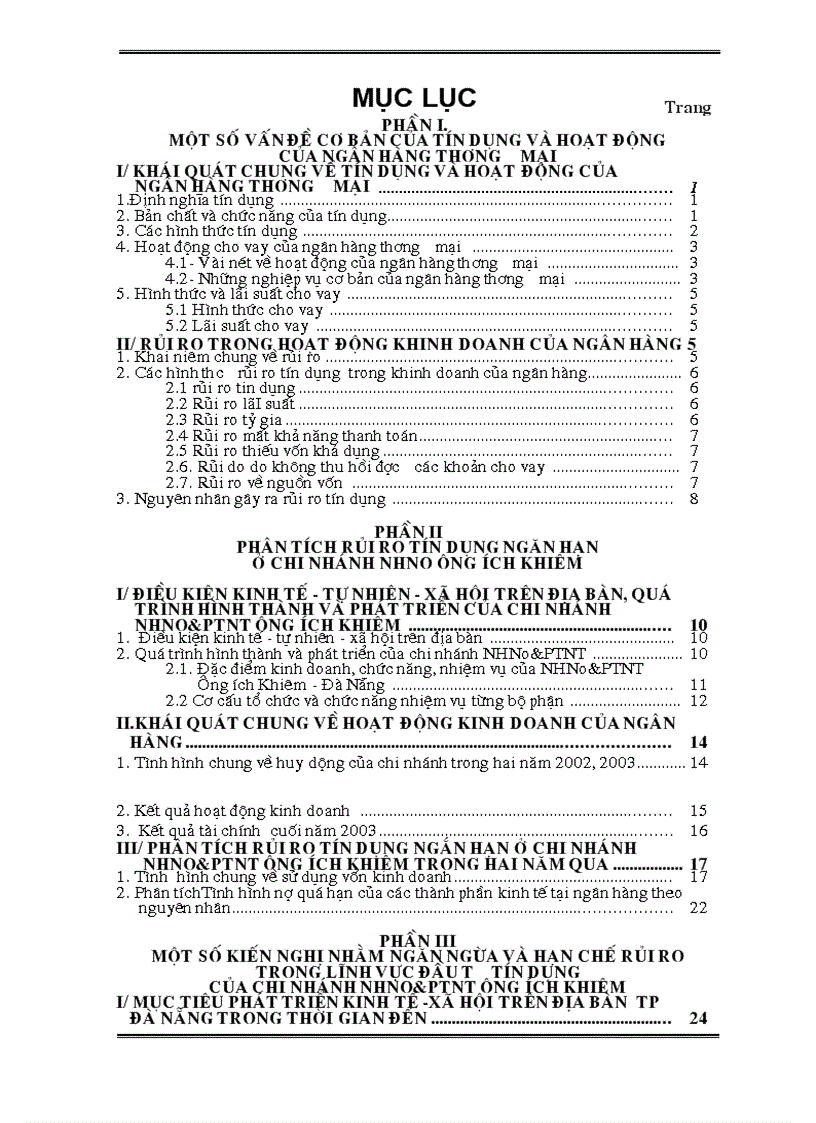 image for page Phân tích rủi ro tín dụng ngắn hạn tại NHNo PTNT chi nhánh ông ích khiêm đà nẵng