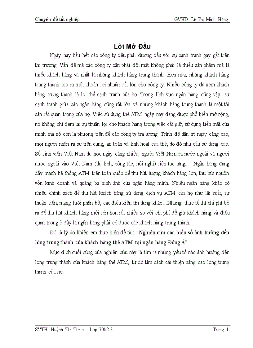 image for page Nghiên cứu các biến số ảnh hưởng đến lòng trung thành của khách hàng thẻ atm tại ngân hàng đông á