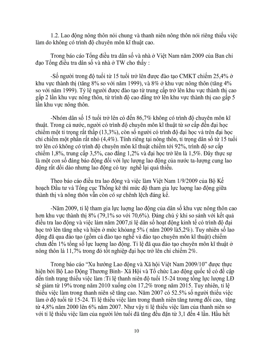 image for page Thực trạng nguyên nhân và giải pháp của tình trạng thiếu việc làm của thanh niên nông thôn hiện nay