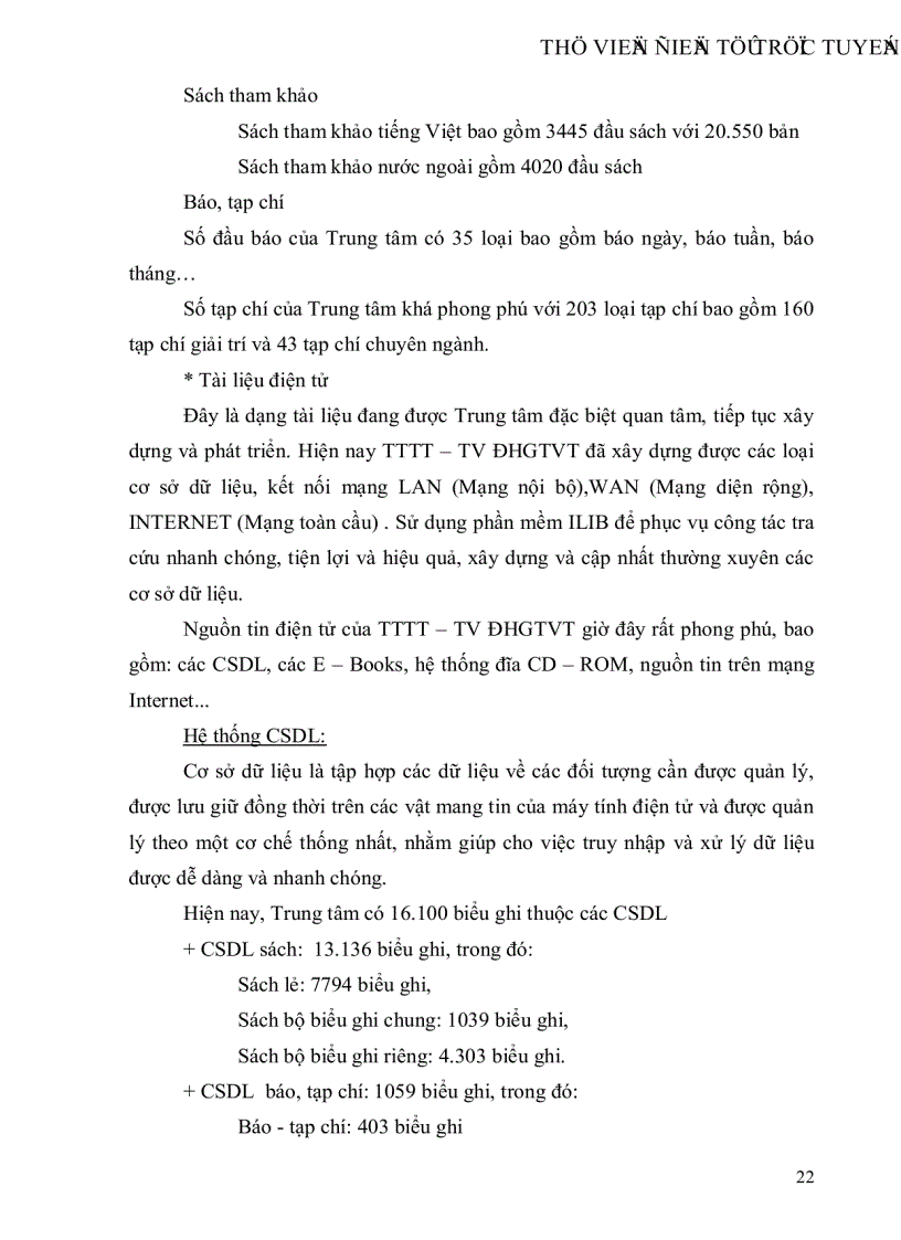 image for page Tổ chức và hoạt động của Trung tâm Thông tin Thư viện Trường Đại học Giao thông Vận tải Hà Nội