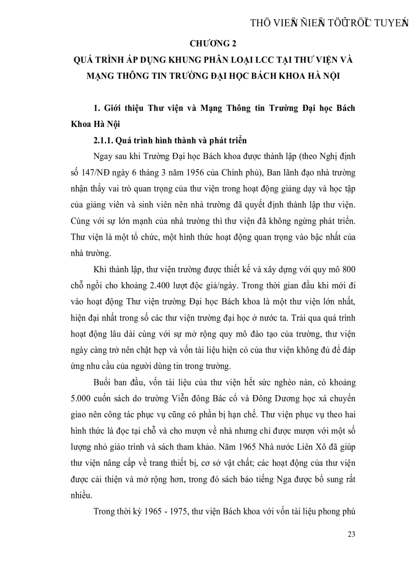 image for page Tìm hiểu Khung phân loại LCC và quá trình áp dụng LCC tại Thư viện và Mạng thông tin Trường Đại học Bách khoa Hà Nội