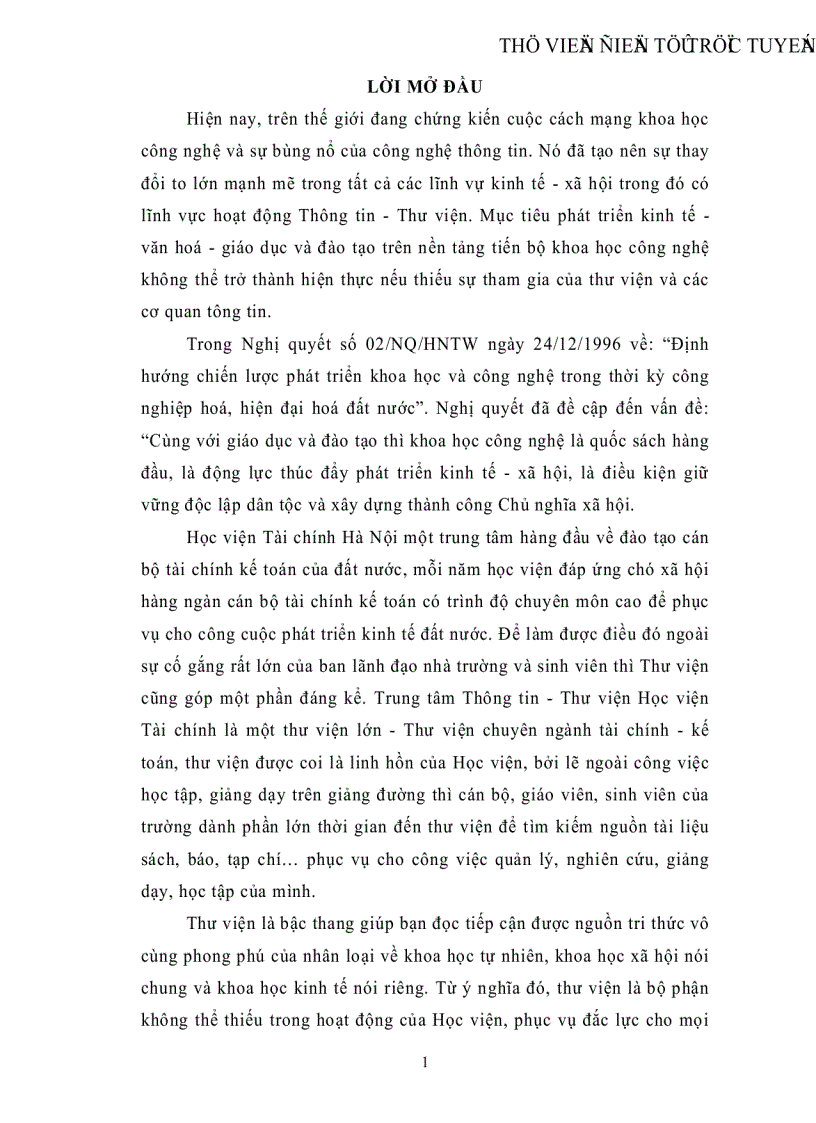 image for page Thực trạng hoạt động và chiến lược phát triển của trung tâm Thông tin Thư viện Học viện Tài chính