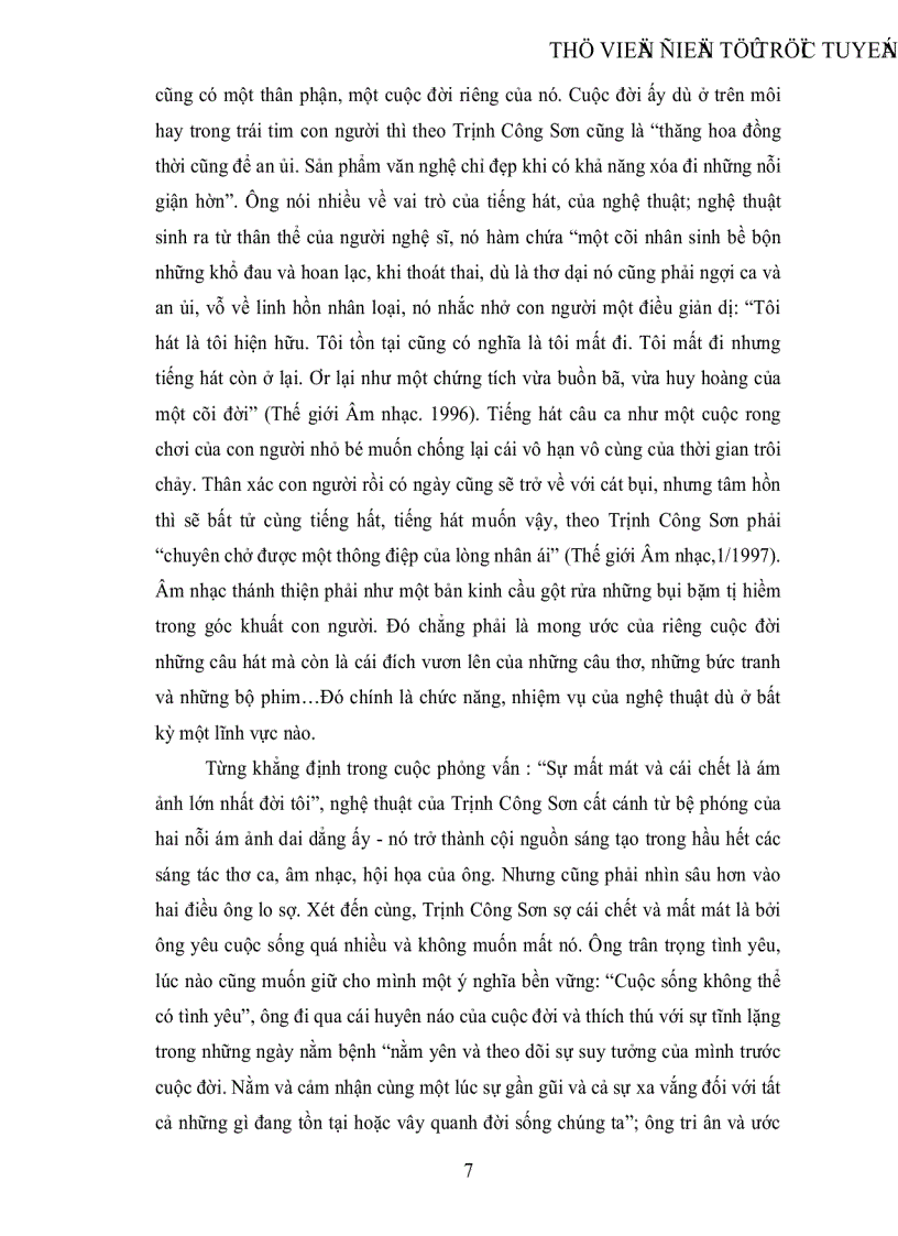 image for page Cái đẹp của ca từ trong nhạc phẩm Trịnh Công Sơn