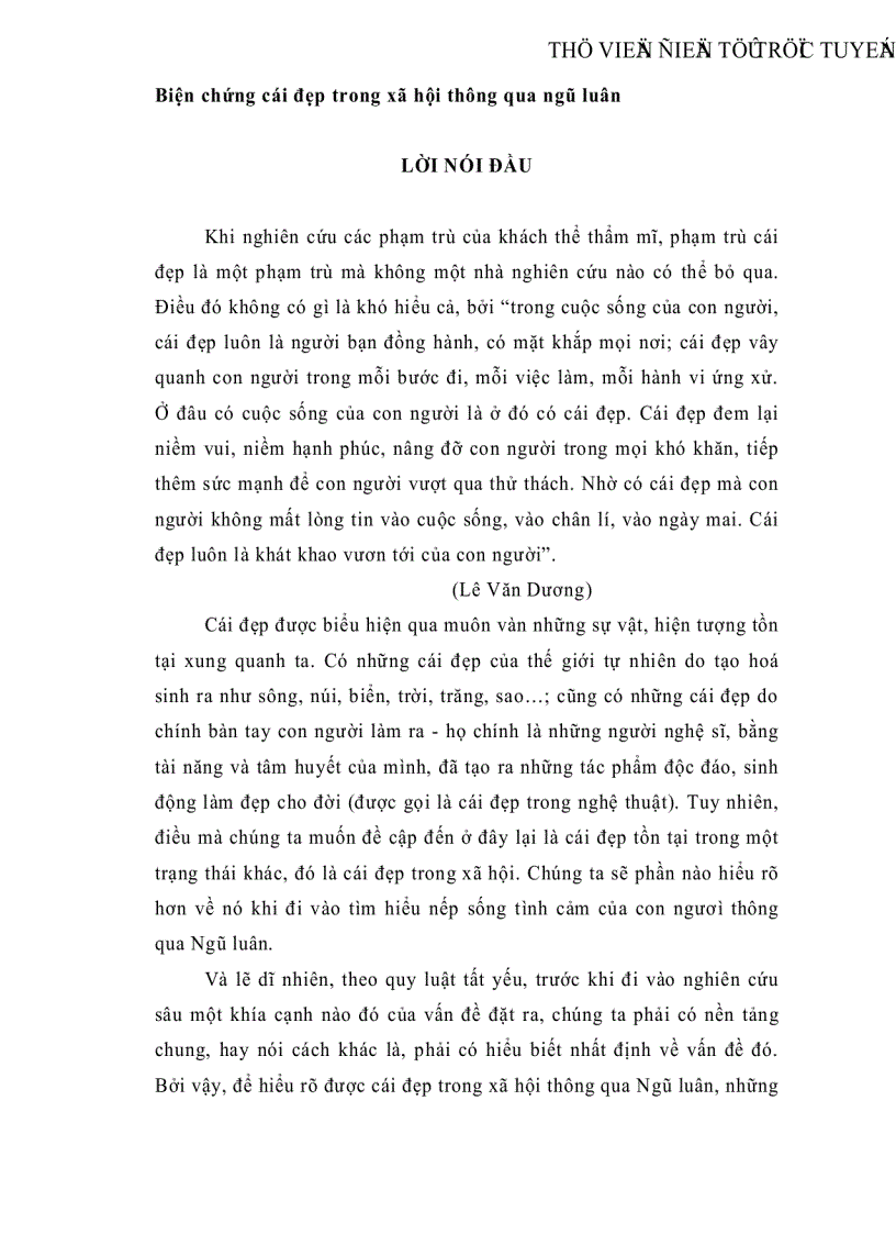 image for page Biện chứng cái đẹp trong xã hội thông qua ngũ luân