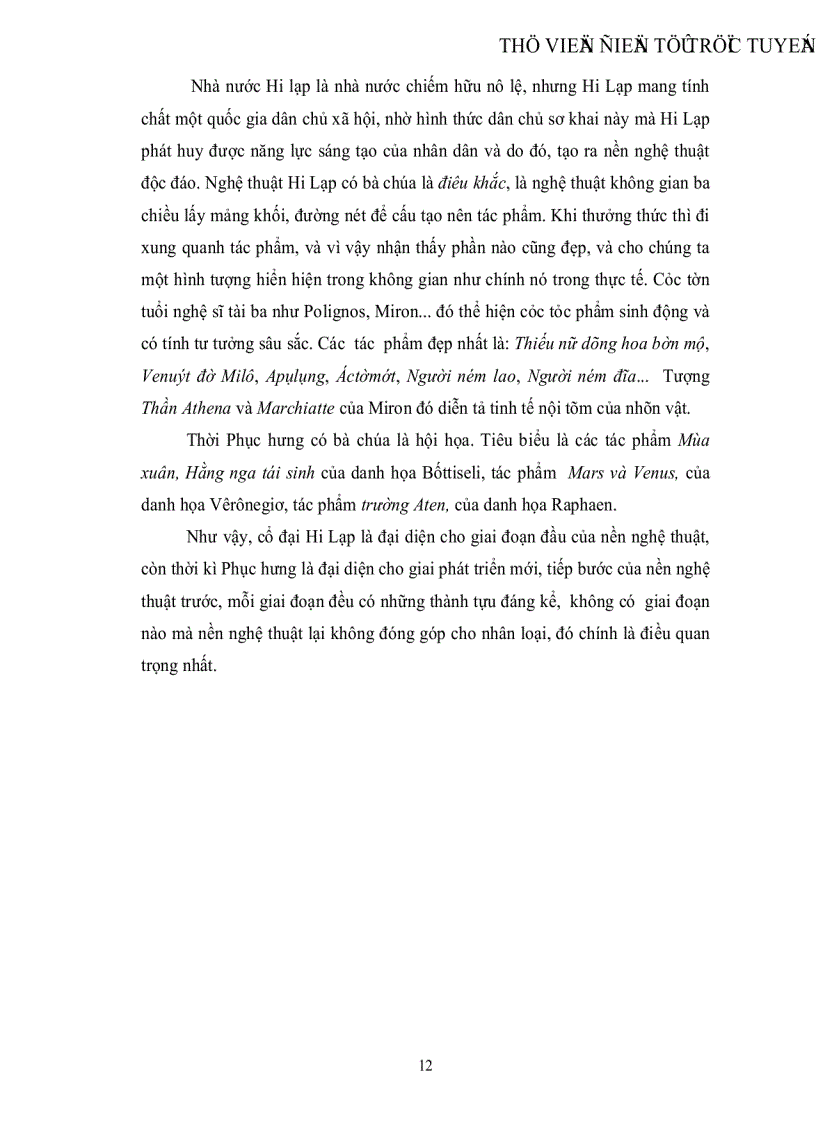 image for page So sánh bản chất của mỹ học thời kỳ Phục hưng và Cổ đại Hi Lạp qua các vấn đề Quan niệm về cái đẹp Mẫu người lý tưởng thời đại Bà chúa nghệ thuật thời đại