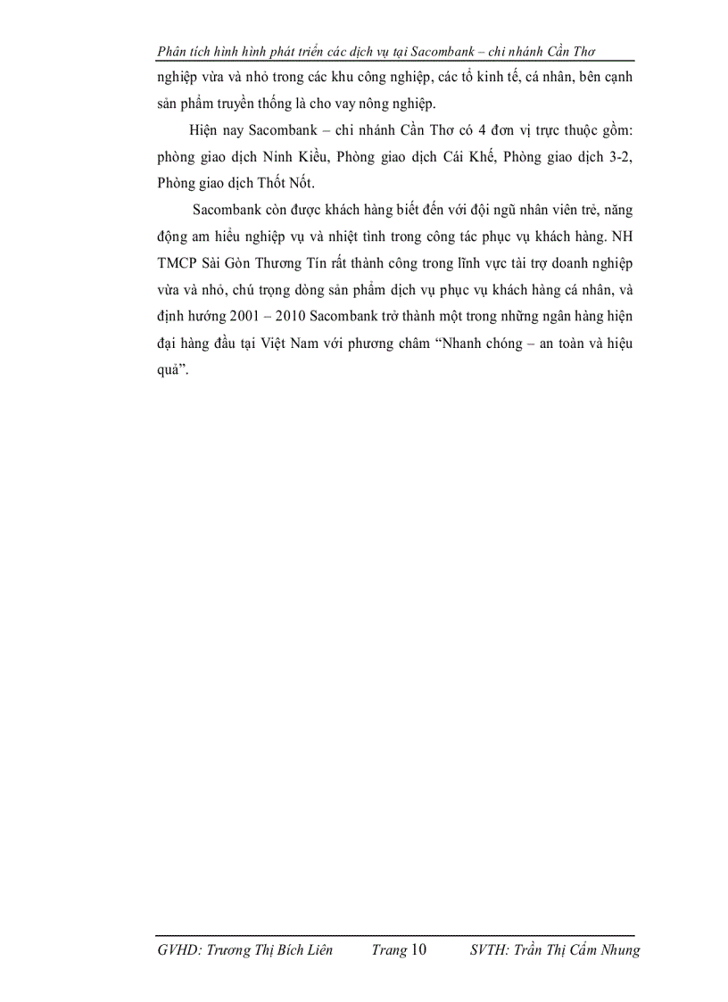 image for page Phân tích Phát Triển Các Dịch Vụ Tại ngân hàng thương mại cổ phần Sài Gòn Thương Tín Chi Nhánh Cần Thơ