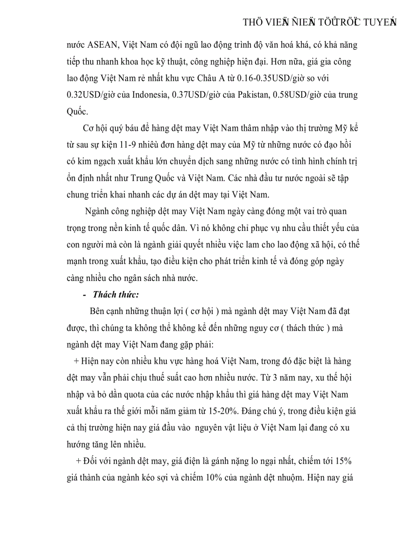 image for page Dệt may trong quá trình hội nhập